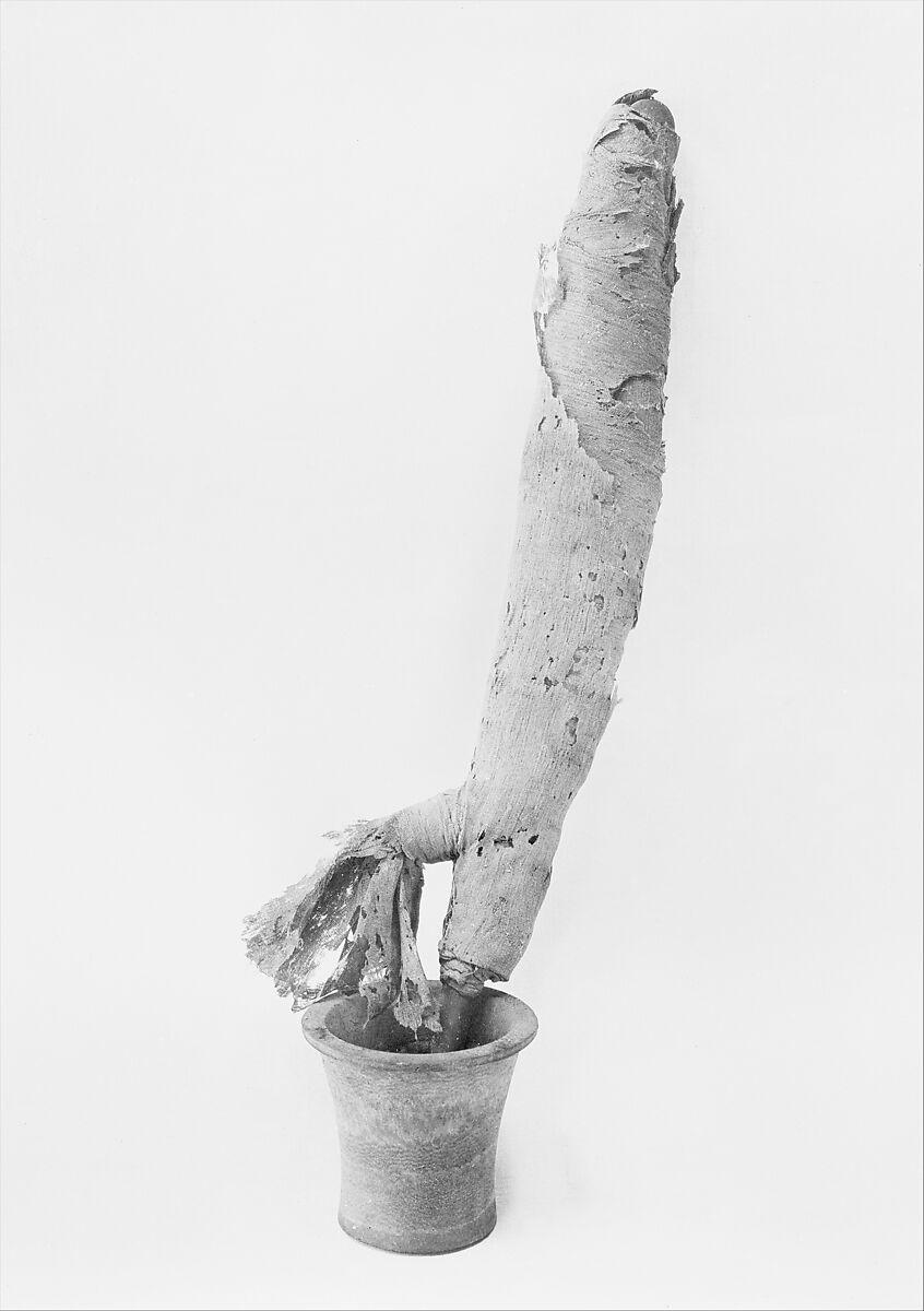 Anubis Fetish (Imiut), Travertine (Egyptian alabaster), cedar, ointment