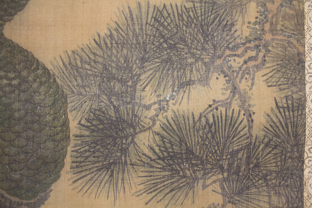 Peacocks, Pine Tree, and Peonies, Style of Lü Ji 呂紀 (Chinese, active late 15th century), Hanging scroll; ink and color on silk, Japan