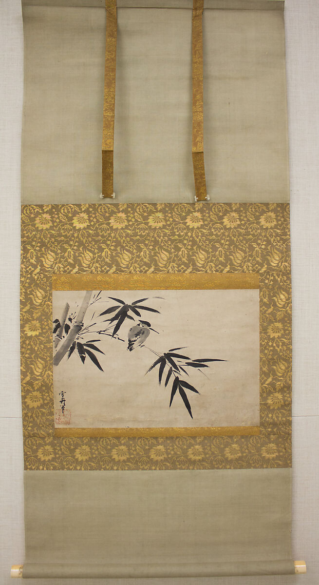 Kingfisher and Bamboo, Formerly attributed to Sesshū Tōyō 雪舟等楊 (Japanese, 1420–1506), Hanging scroll; ink on paper, Japan