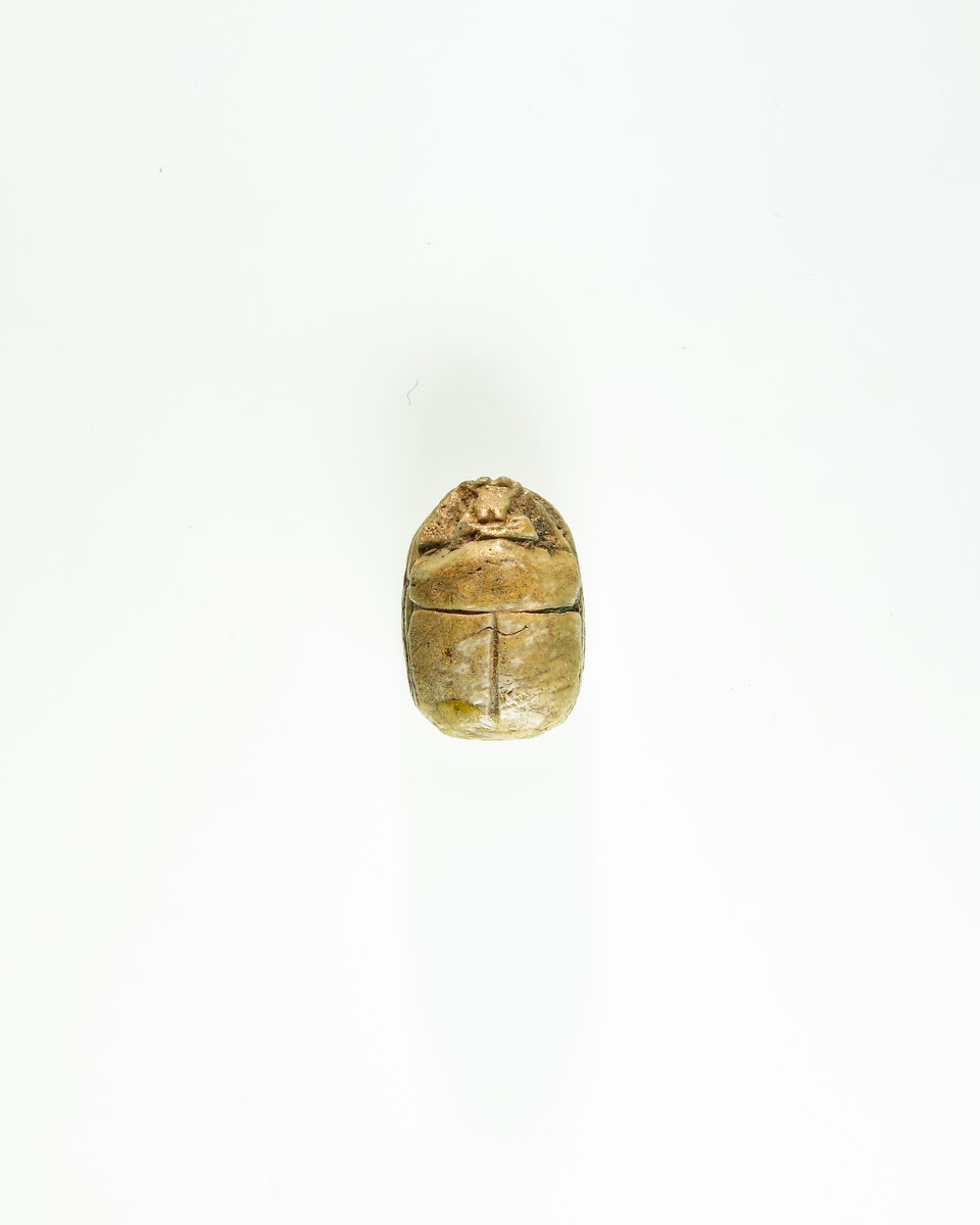 Scarab of Amenemhat III, Steatite, traces of green glaze