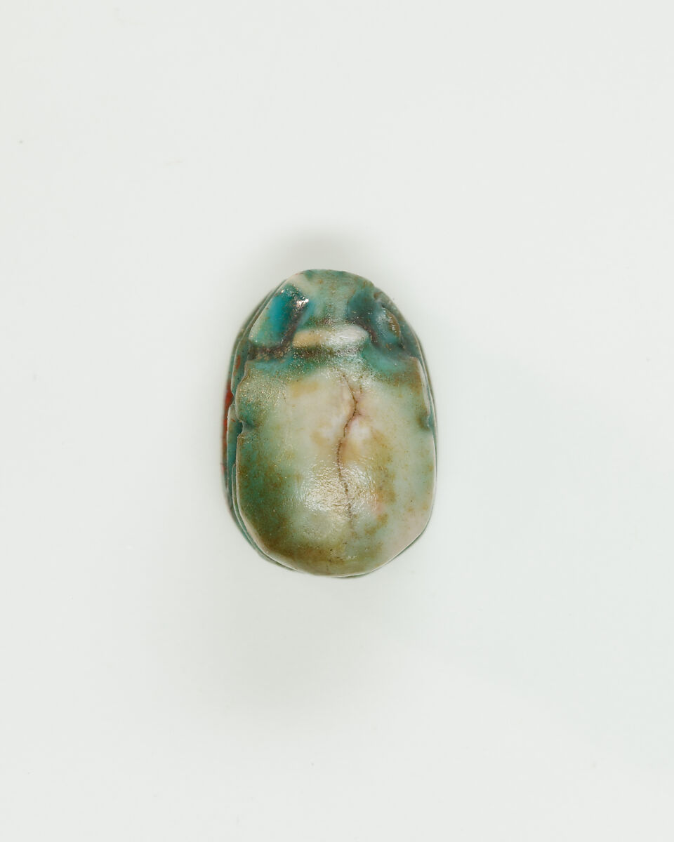 Scarab of Amenemhat III, Green glazed steatite