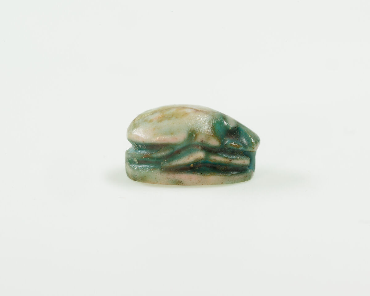 Scarab of Amenemhat III, Green glazed steatite