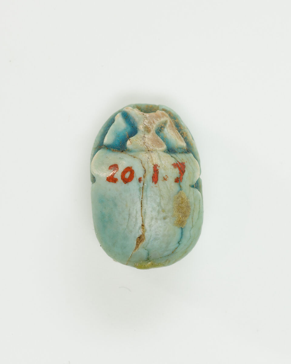 Scarab of Amenemhat III, Green glazed steatite