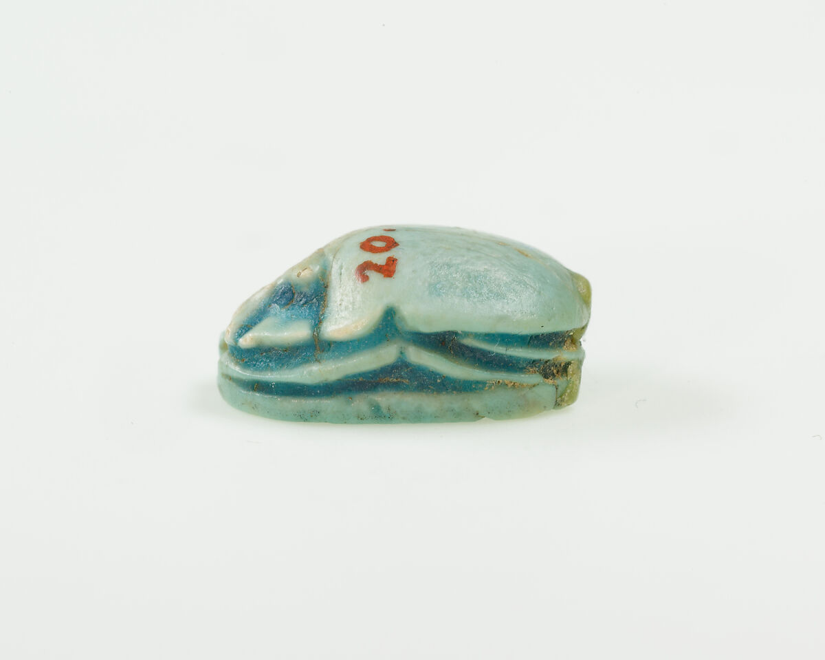 Scarab of Amenemhat III, Green glazed steatite