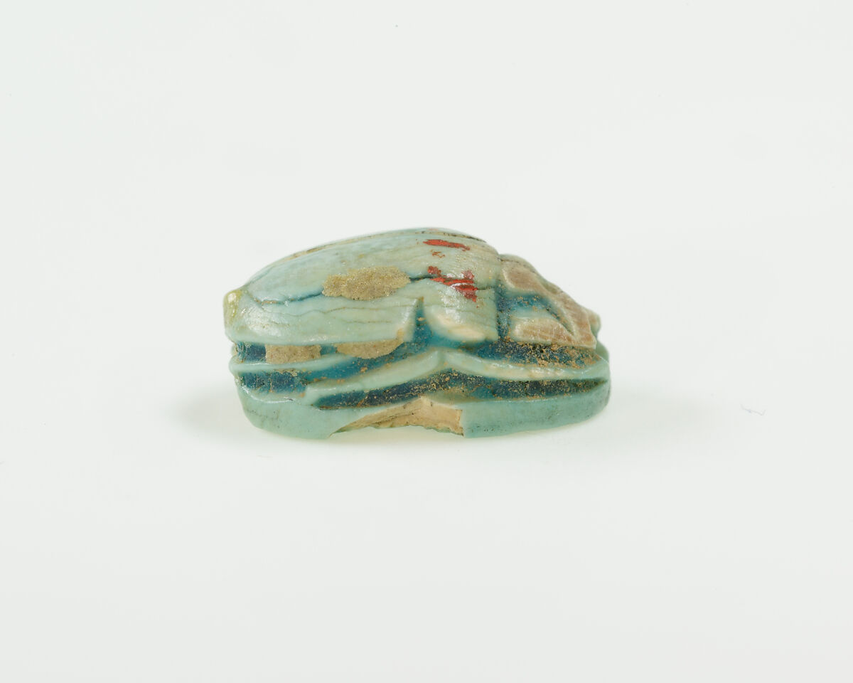 Scarab of Amenemhat III, Green glazed steatite