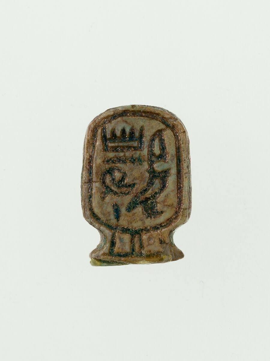 Scaraboid of Amenemhat III, Glazed steatite 