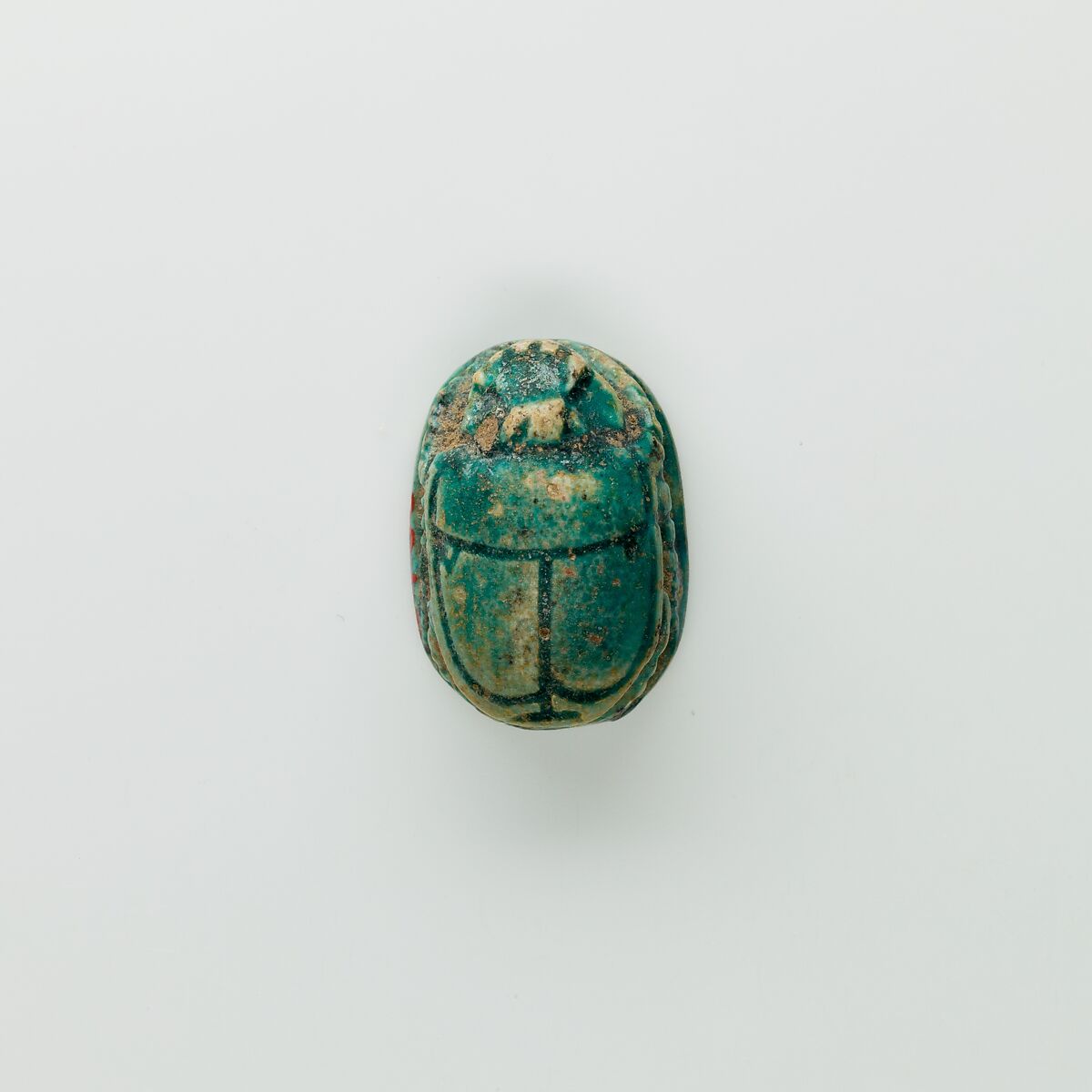 Scarab Inscribed with the Name of Ramesses II, Green glazed steatite