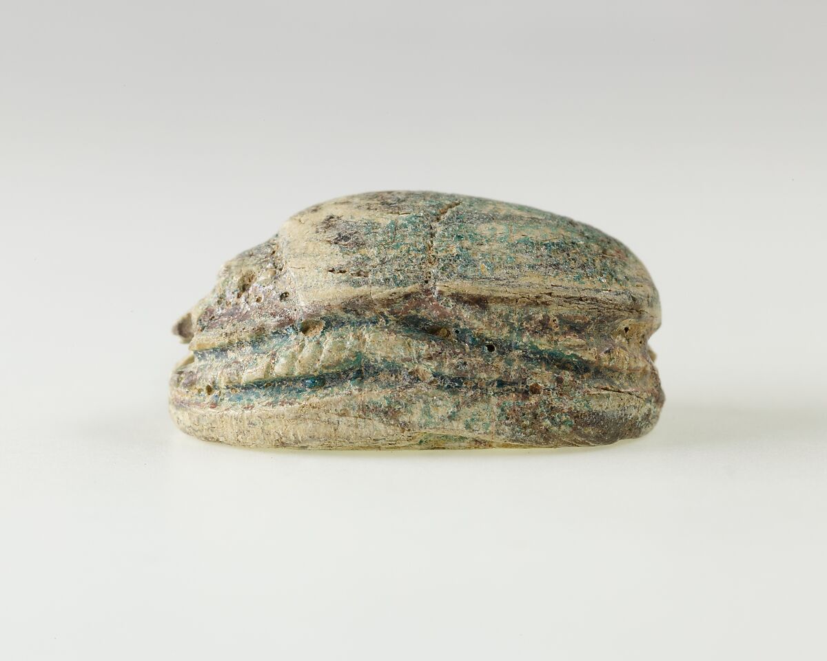 Scarab of the Lady Nebetwadjyt, Green glazed steatite