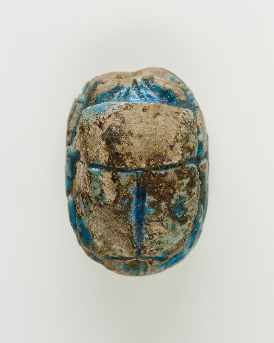 Scarab of Queen Ity (Aty), Bright blue glazed steatite