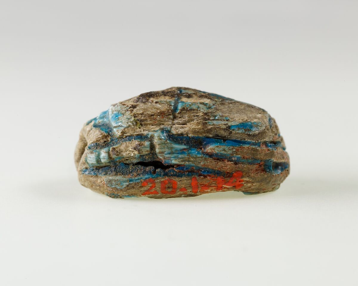 Scarab of Queen Ity (Aty), Bright blue glazed steatite