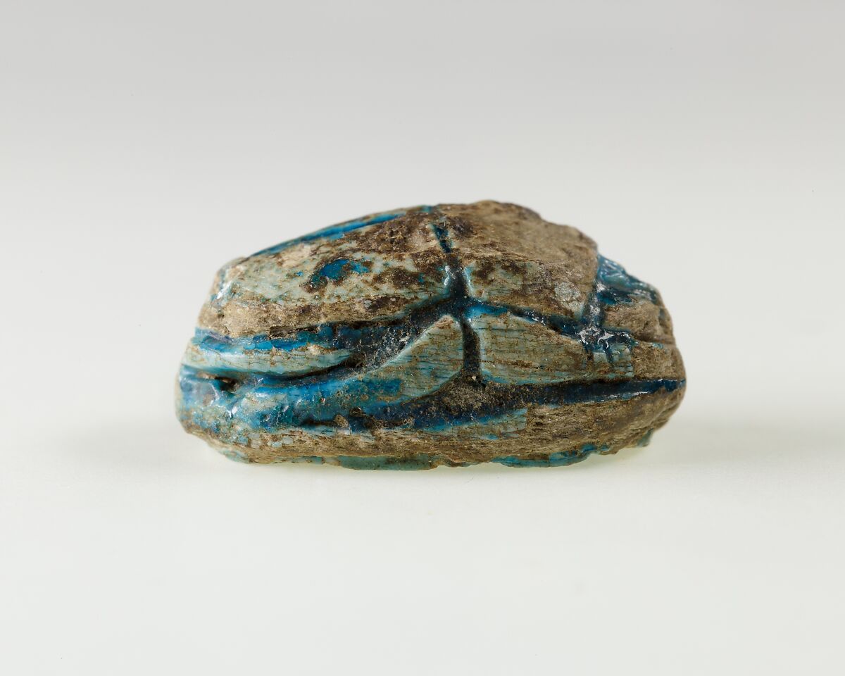 Scarab of Queen Ity (Aty), Bright blue glazed steatite