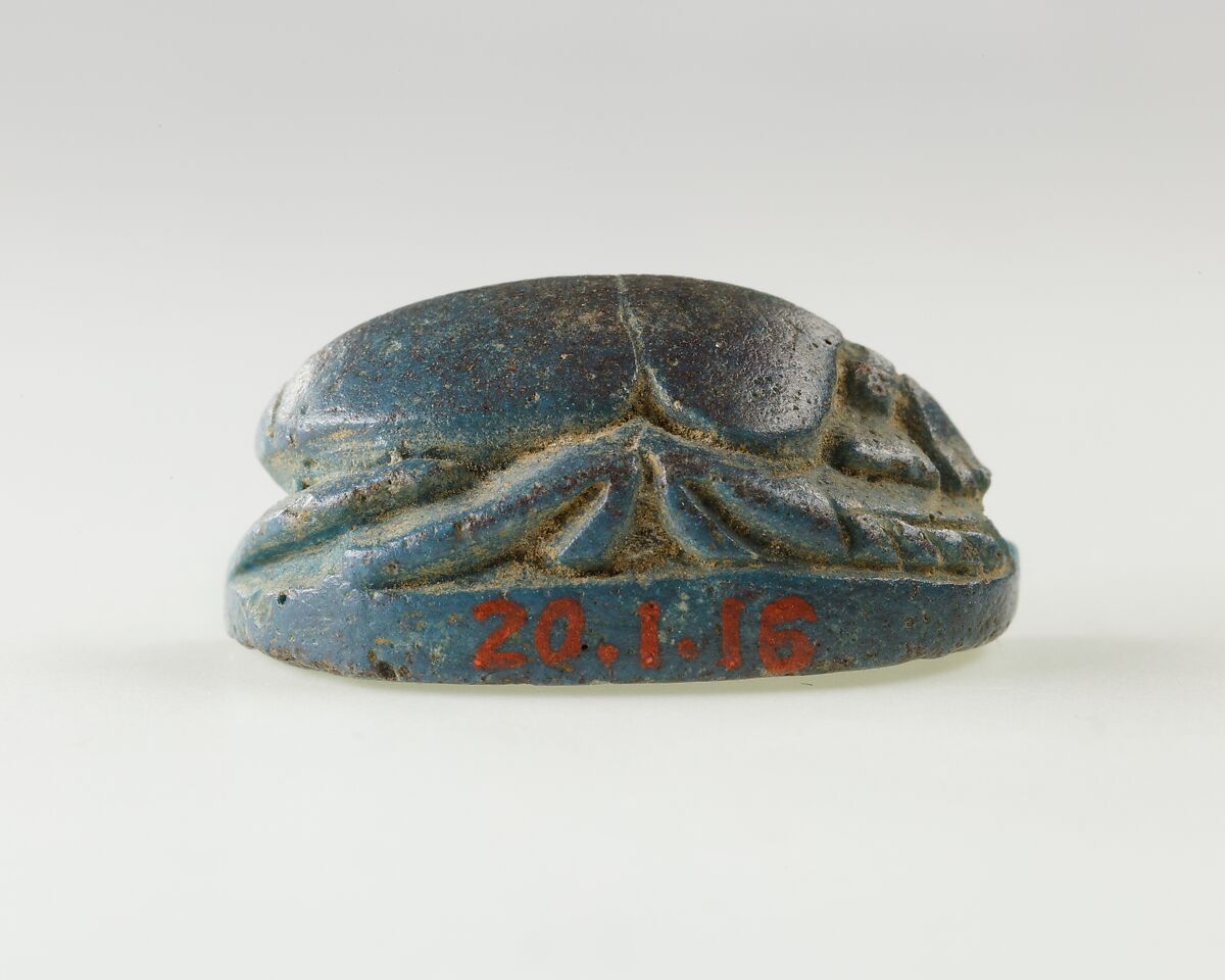 Scarab of an Official, Dark blue glassy faience