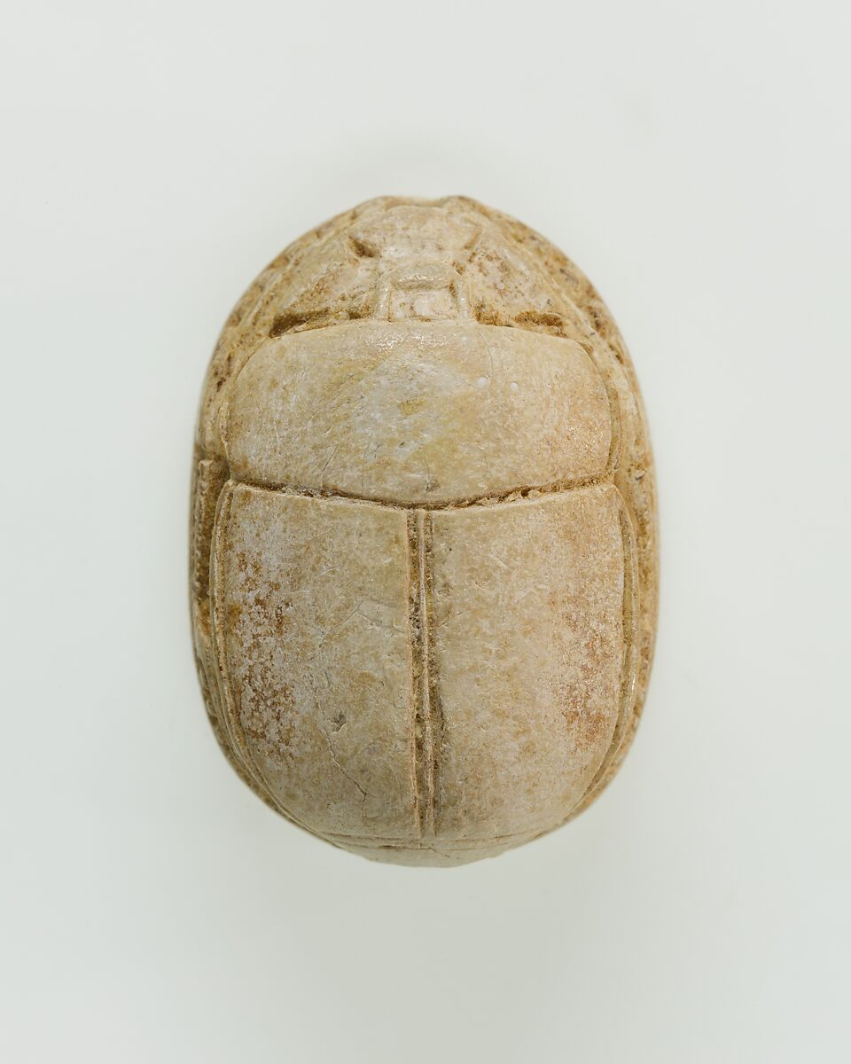Scarab Inscribed with Hieroglyphs, Glazed steatite