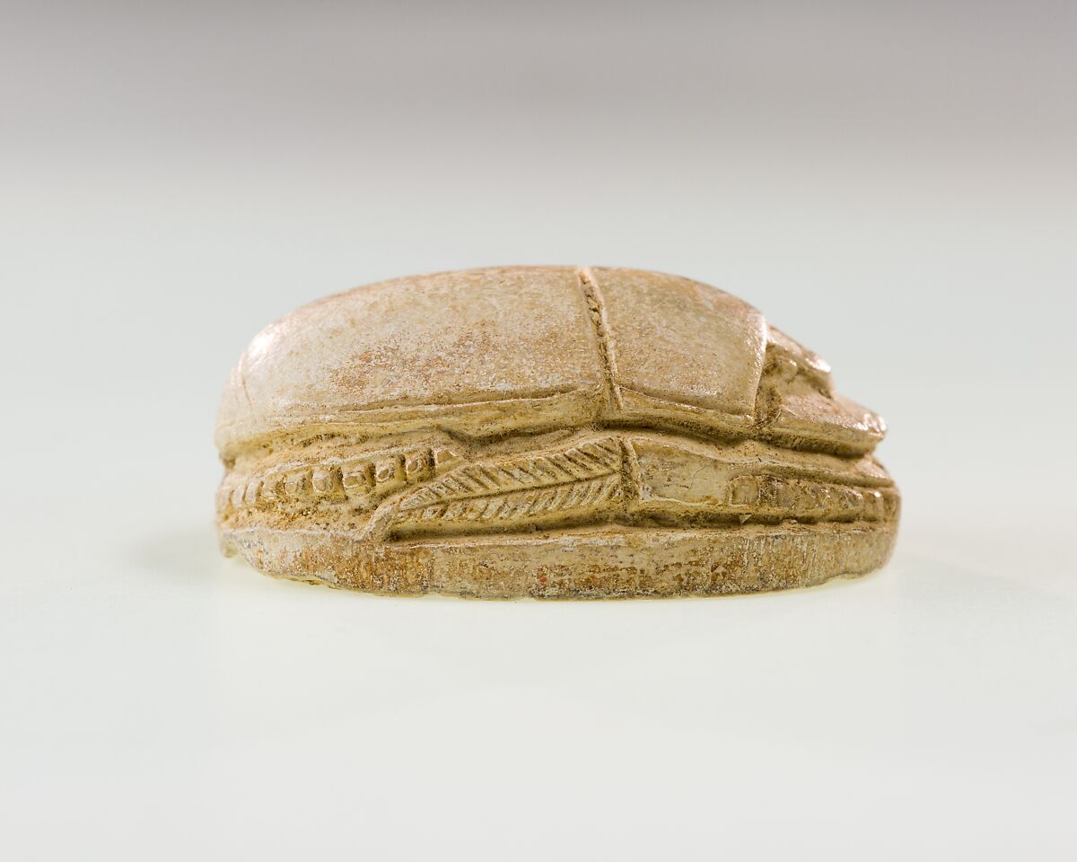 Scarab Inscribed with Hieroglyphs, Glazed steatite