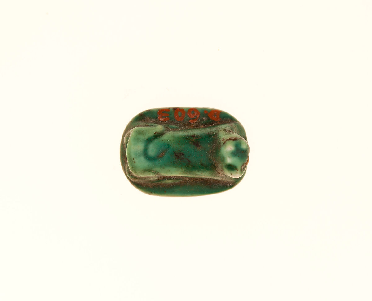 Stamp Seal in Shape of a Cat, Glazed steatite