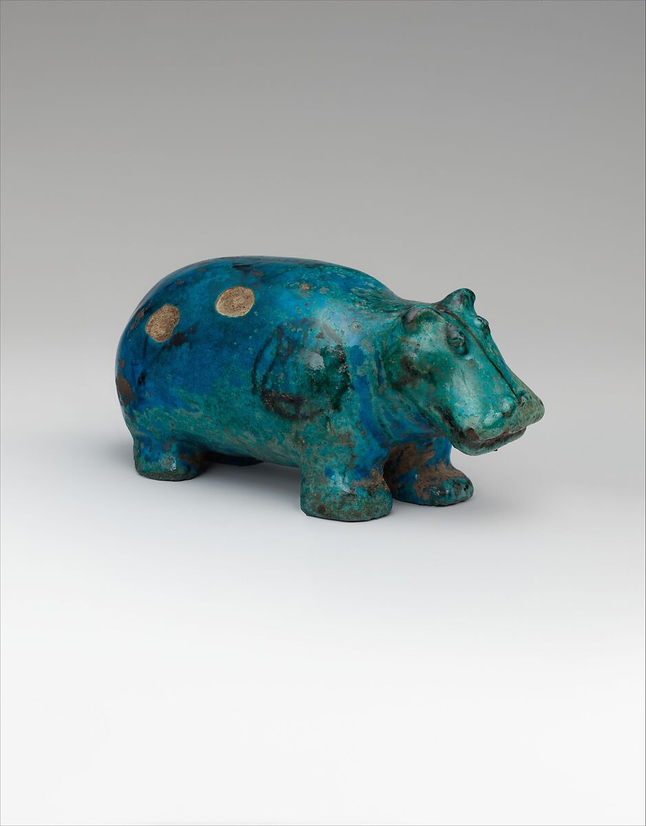 Standing Hippopotamus, Faience 