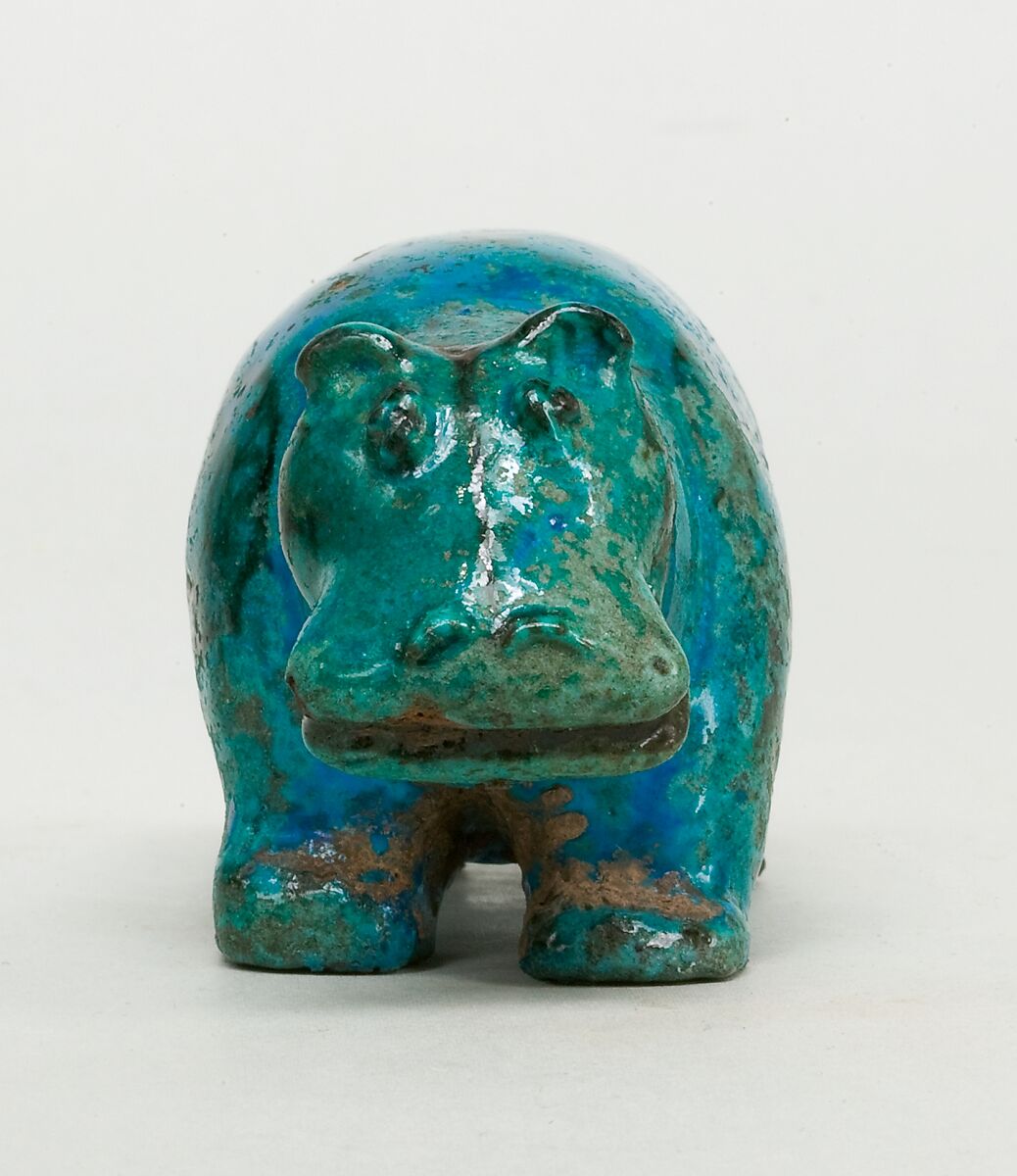 Standing Hippopotamus, Faience