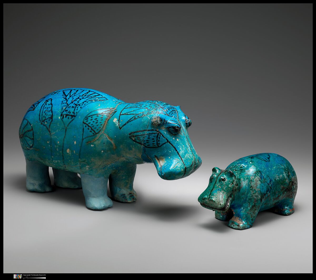 Standing Hippopotamus, Faience