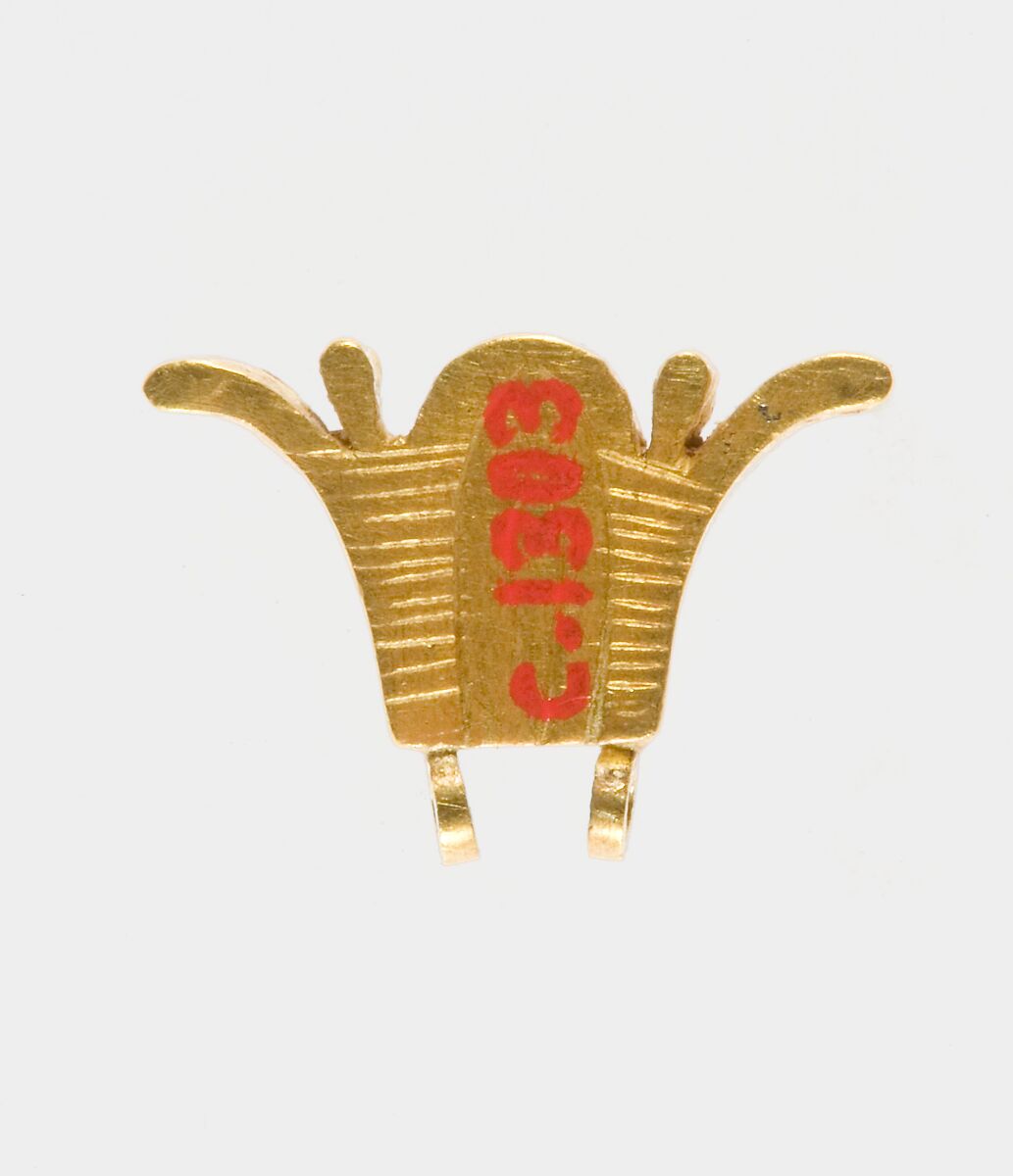 Jewelry element in the form of a lily, Gold, turquoise, lapis lazuli, carnelian