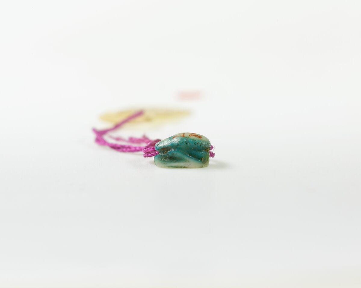 Scarab Decorated with a Scroll, Faience