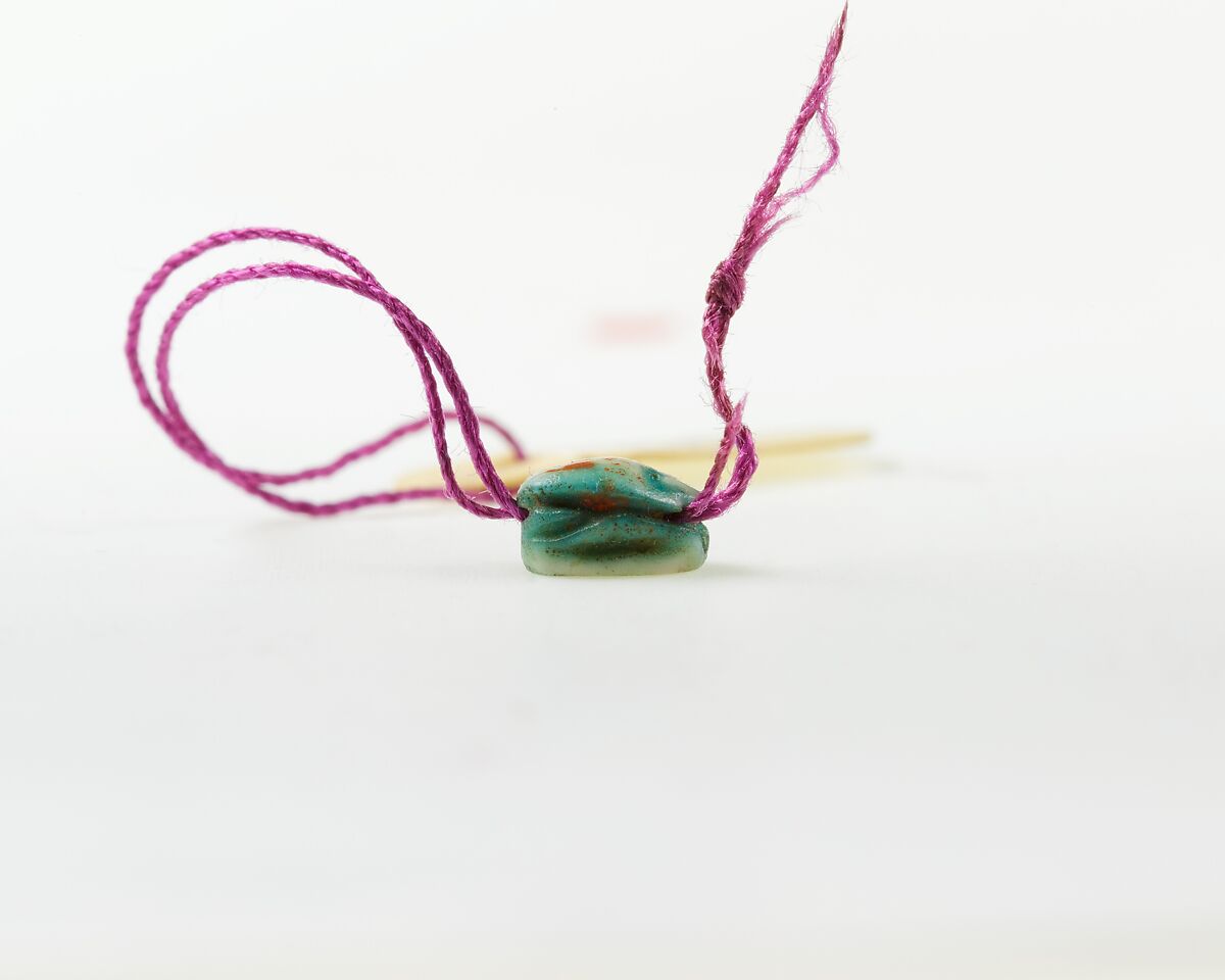 Scarab Decorated with a Scroll, Faience
