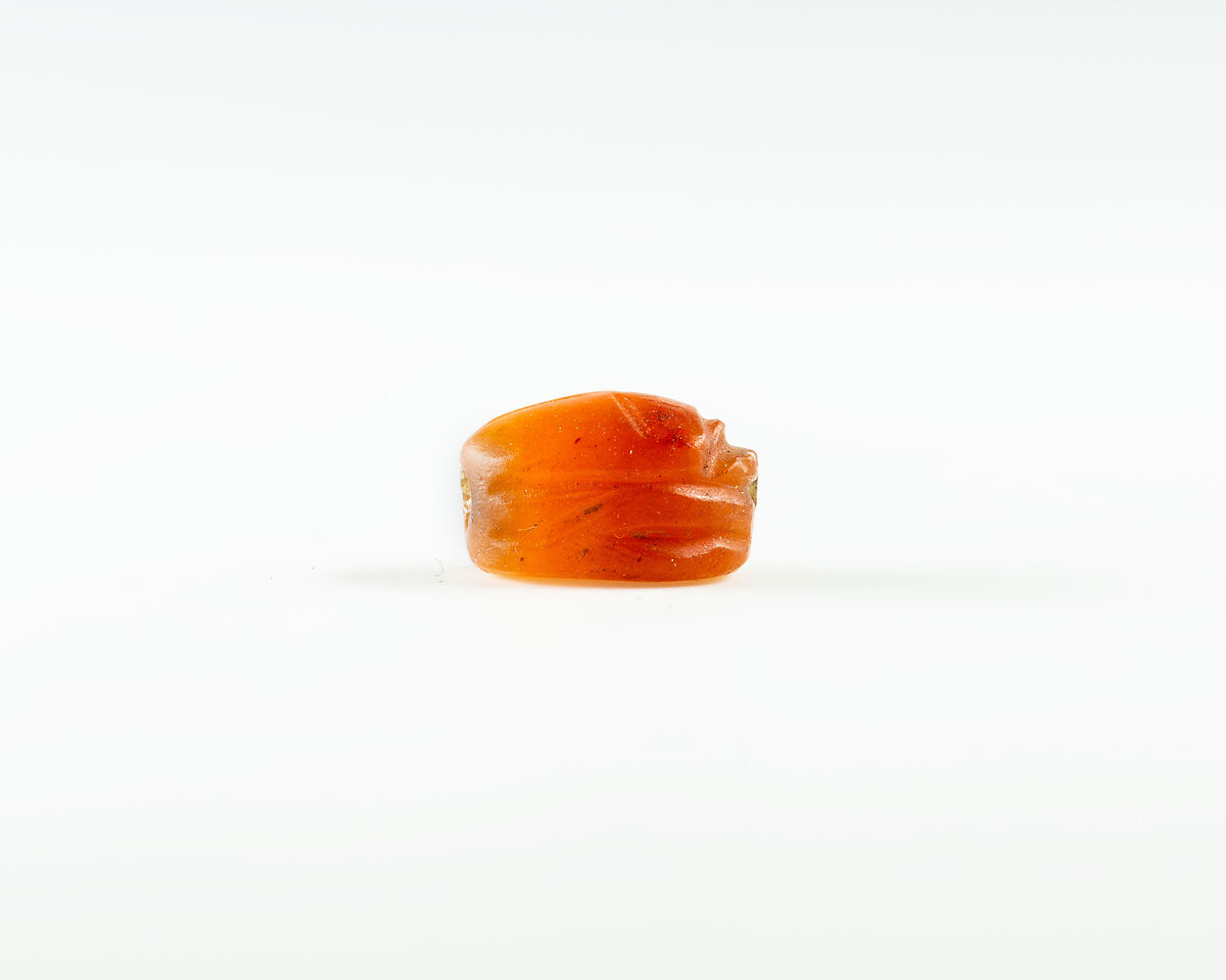 Scarab Decorated with Crossing Lines, Carnelian