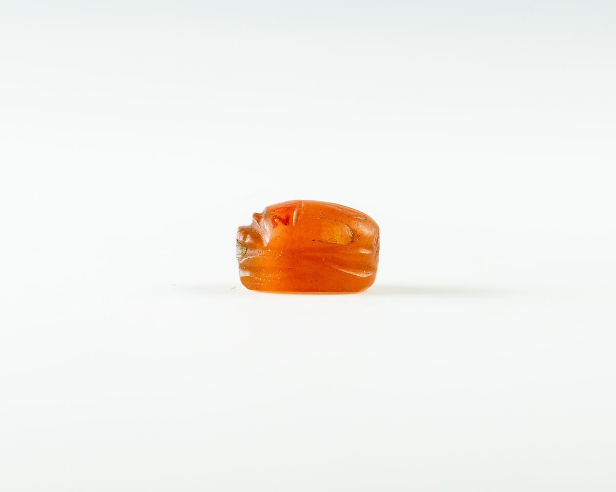 Scarab Decorated with Crossing Lines, Carnelian