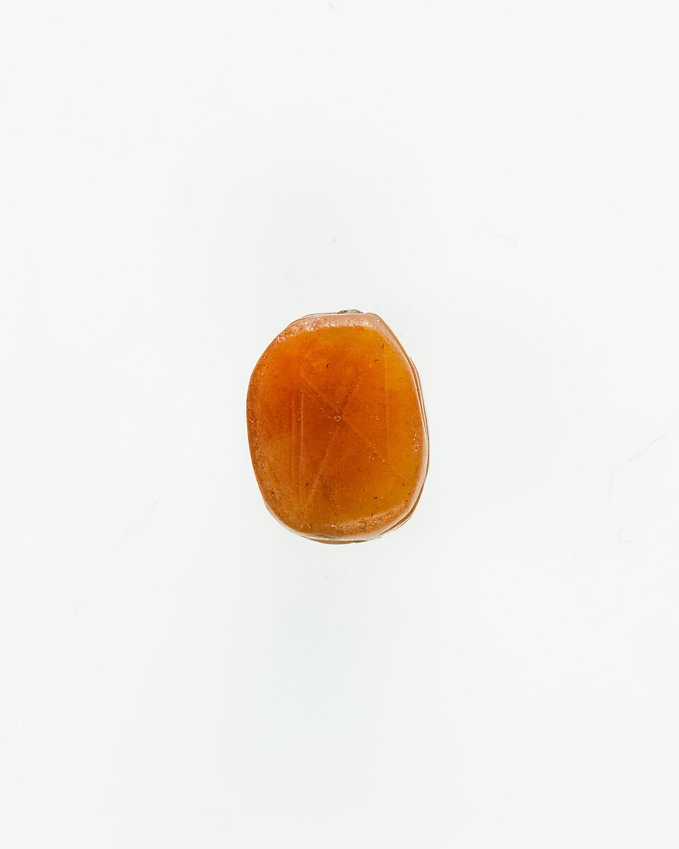 Scarab Decorated with Crossing Lines, Carnelian