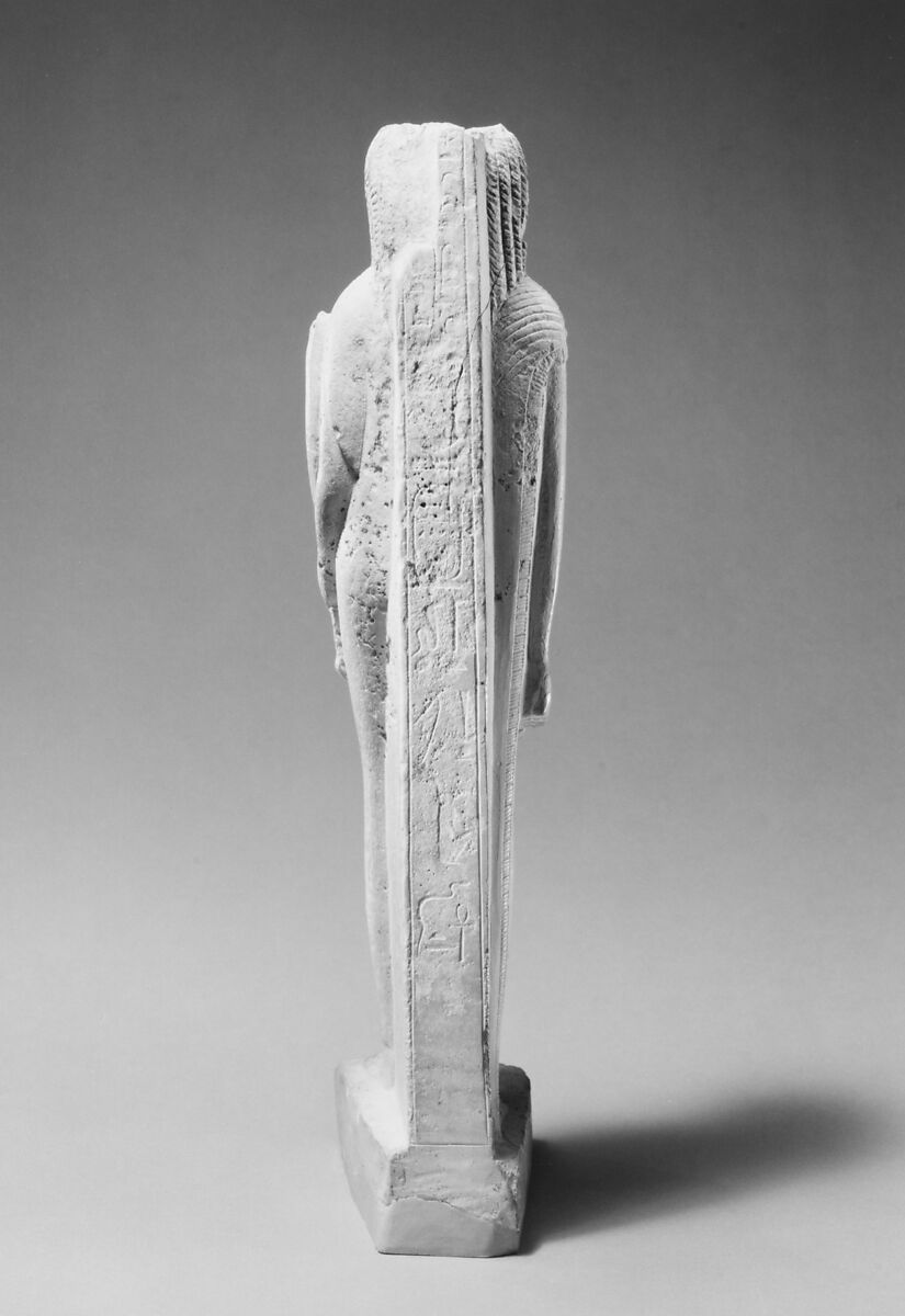Statuette of Arsinoe II for her Posthumous Cult, Limestone, paint, gold leaf