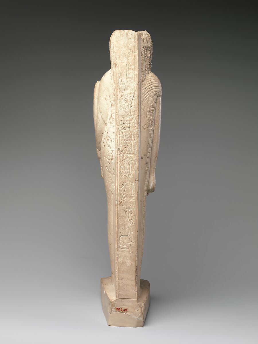 Statuette of Arsinoe II for her Posthumous Cult, Limestone, paint, gold leaf