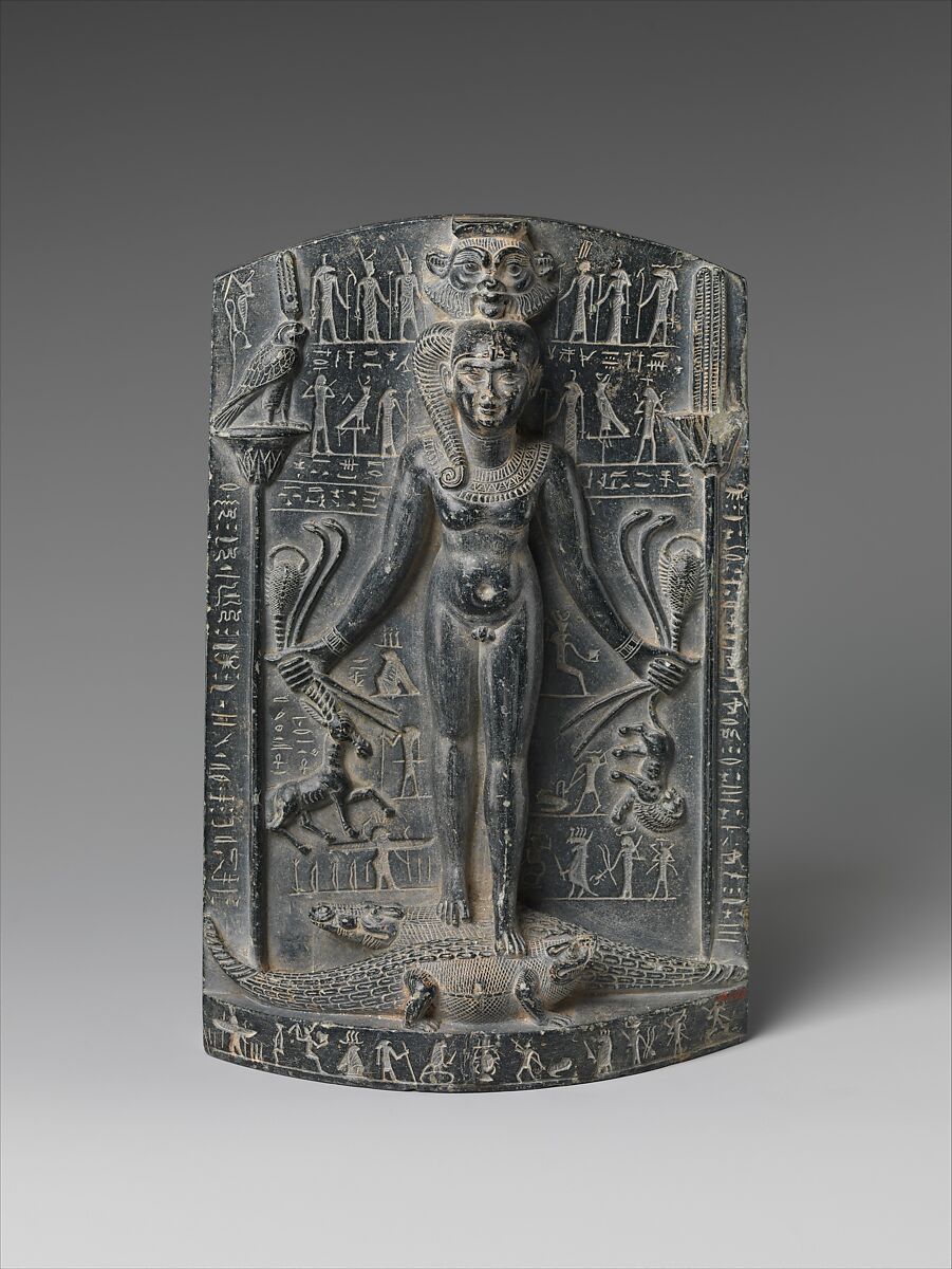 Magical stela or cippus of Horus, Chlorite schist 