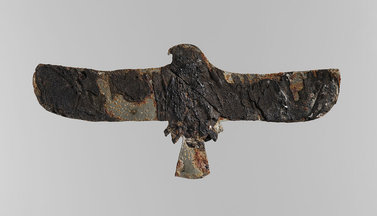Falcon pectoral, Tin and lead alloy, resin, linen