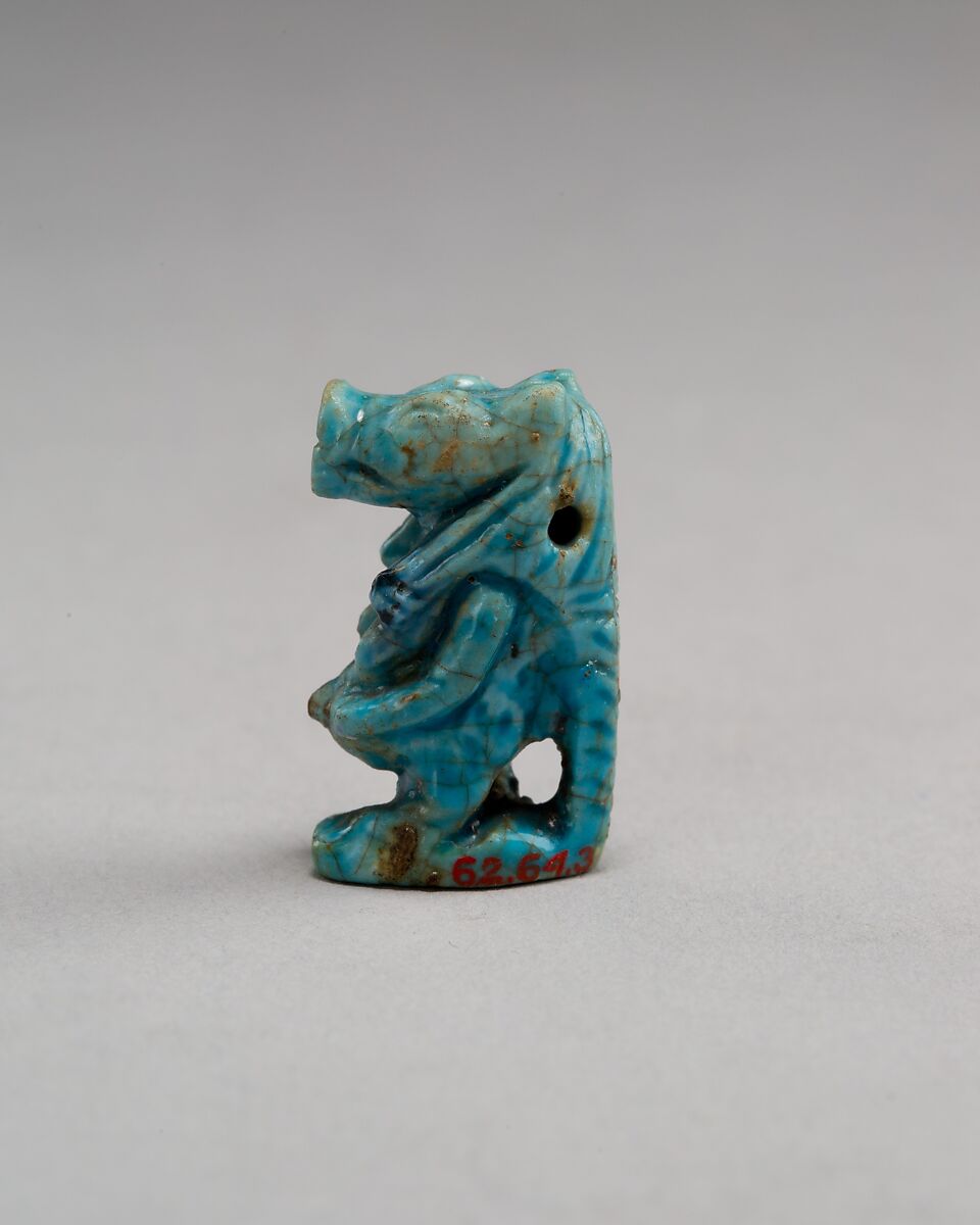 Taweret amulet, Faience