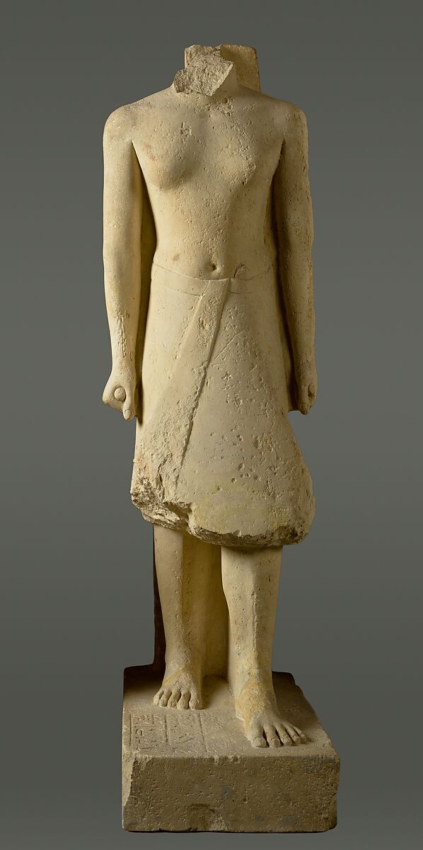 Headless statue of Babaef as older man, Limestone