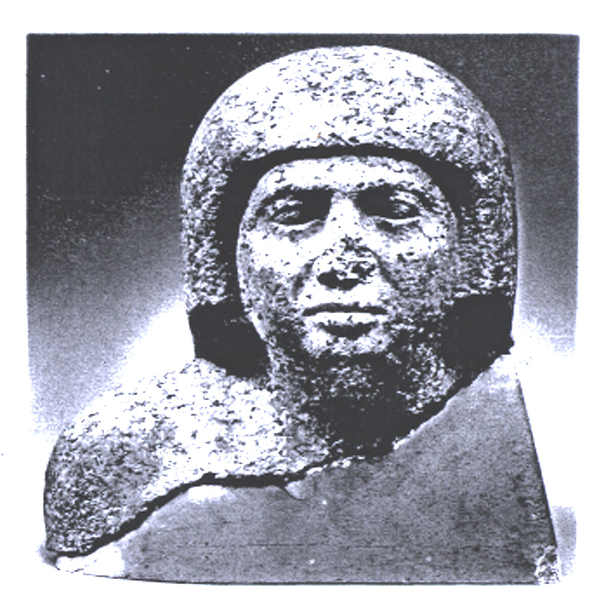 Head of male statue, perhaps Babaef, Granite