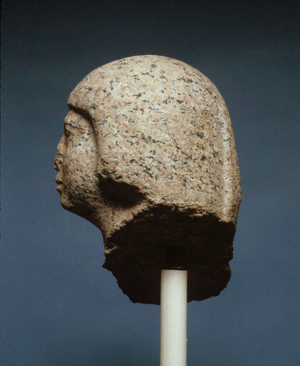 Head of male statue, perhaps Babaef, Granite