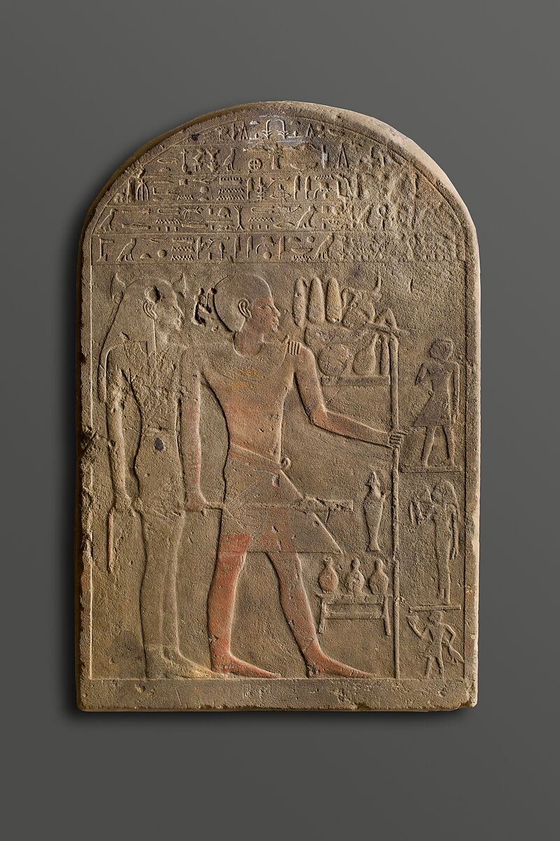 Stela of Amennakht, Sandstone, paint 