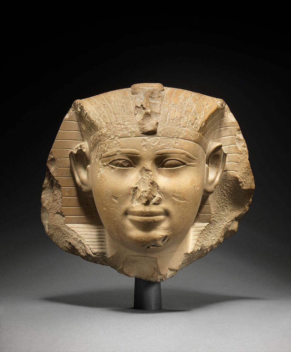 Head of a King, Possibly Seankhkare Mentuhotep III, Limestone 