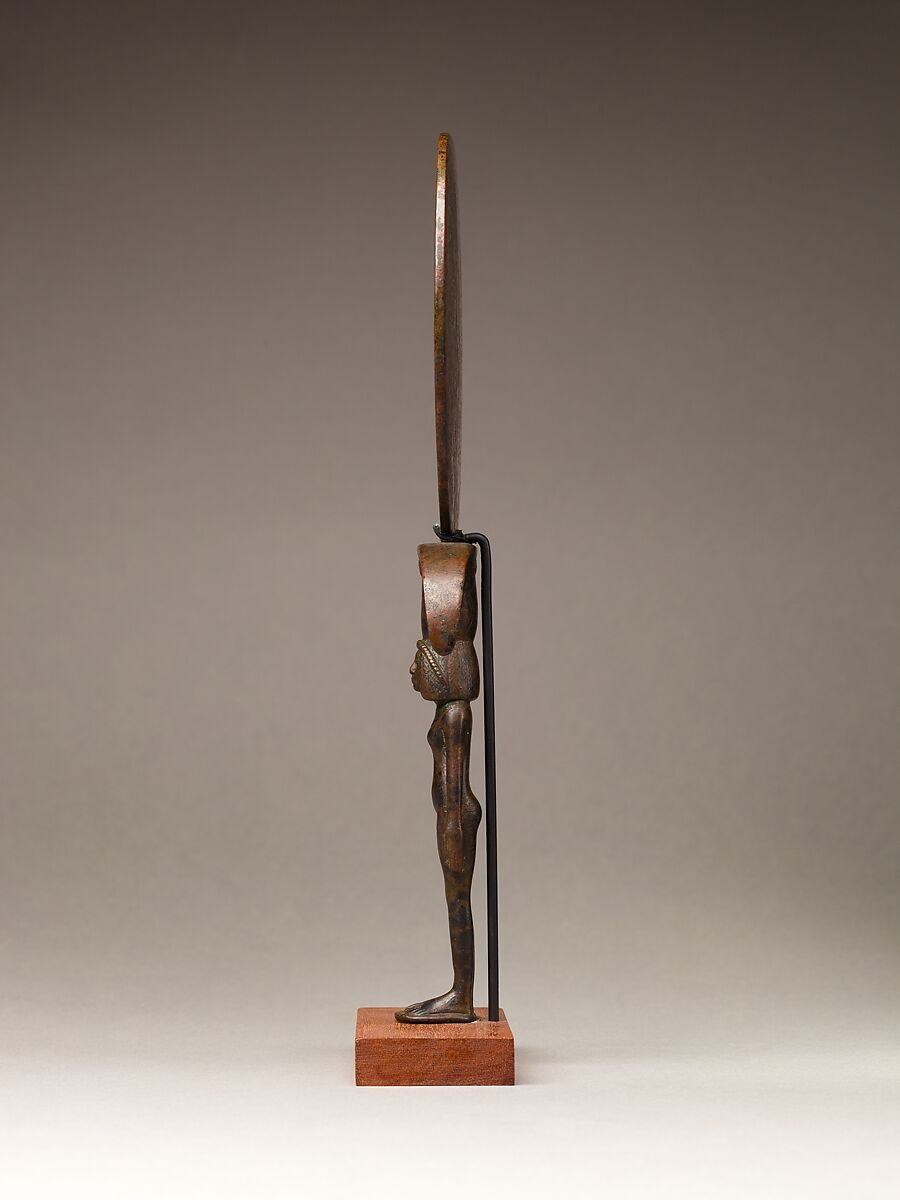 Mirror with a Handle in the Shape of a Young Woman, Bronze or copper alloy