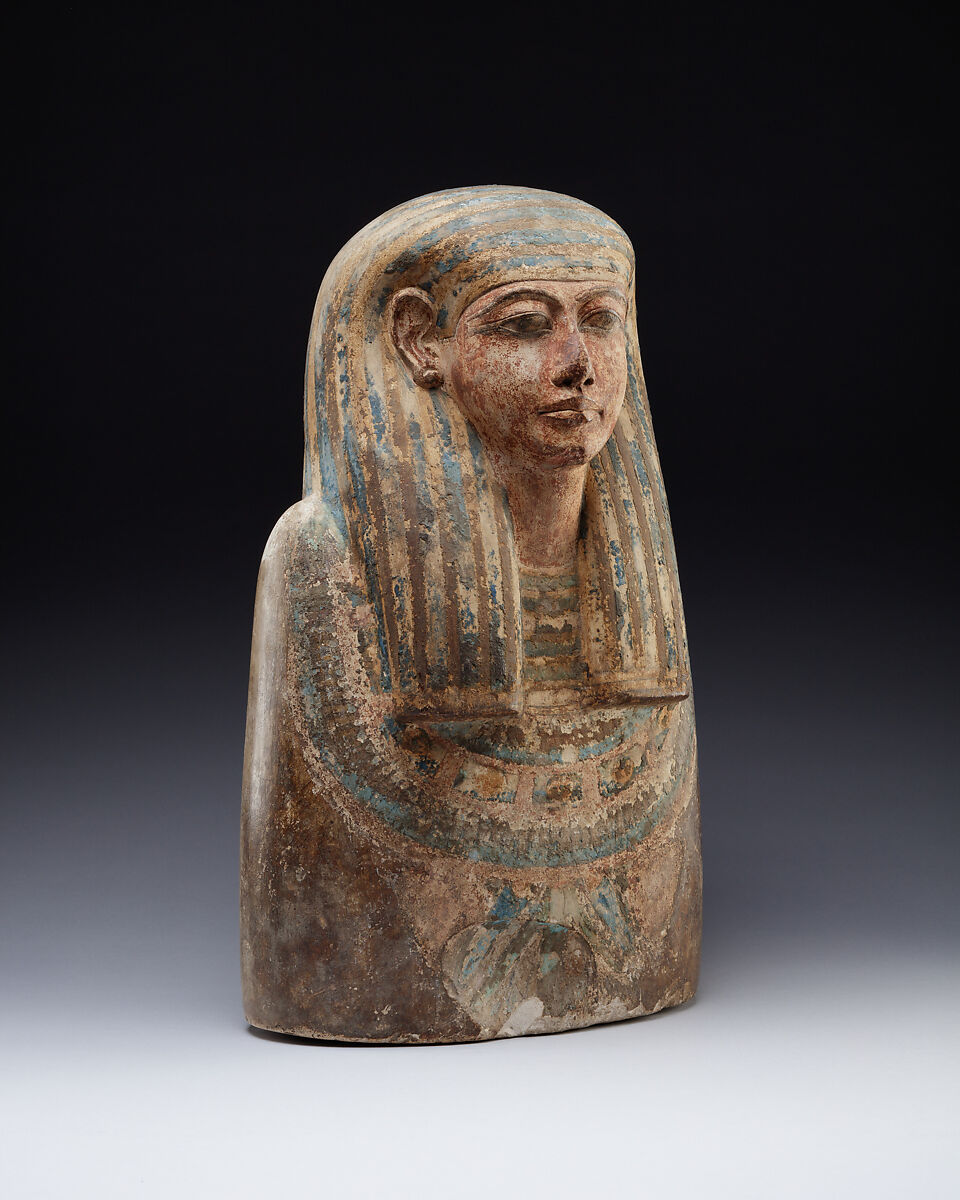 Bust of a Revered Person, Painted limestone