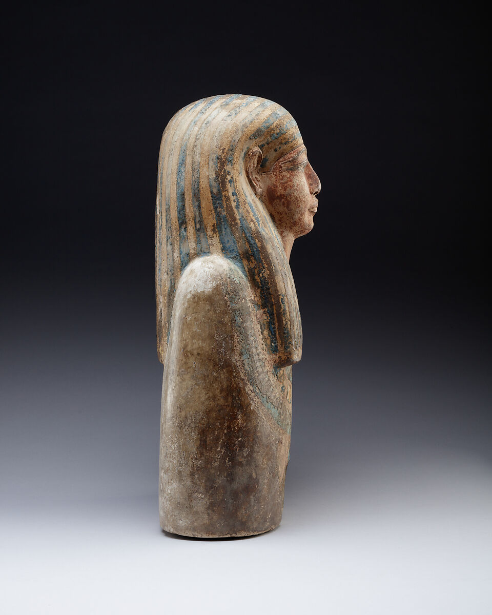 Bust of a Revered Person, Painted limestone