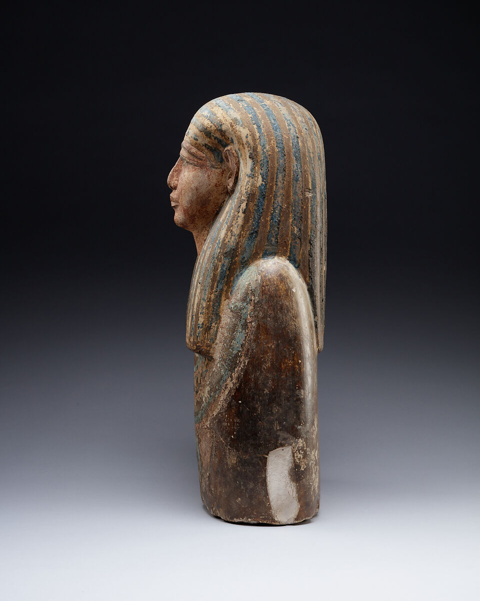 Bust of a Revered Person, Painted limestone