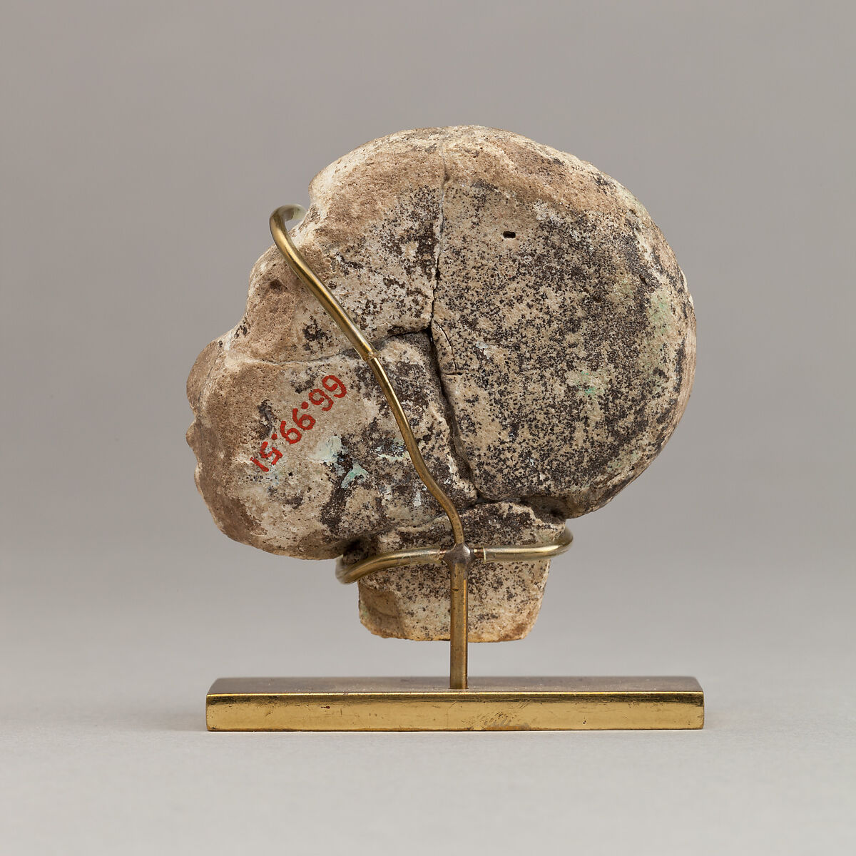 Nubian head inlay, Faience