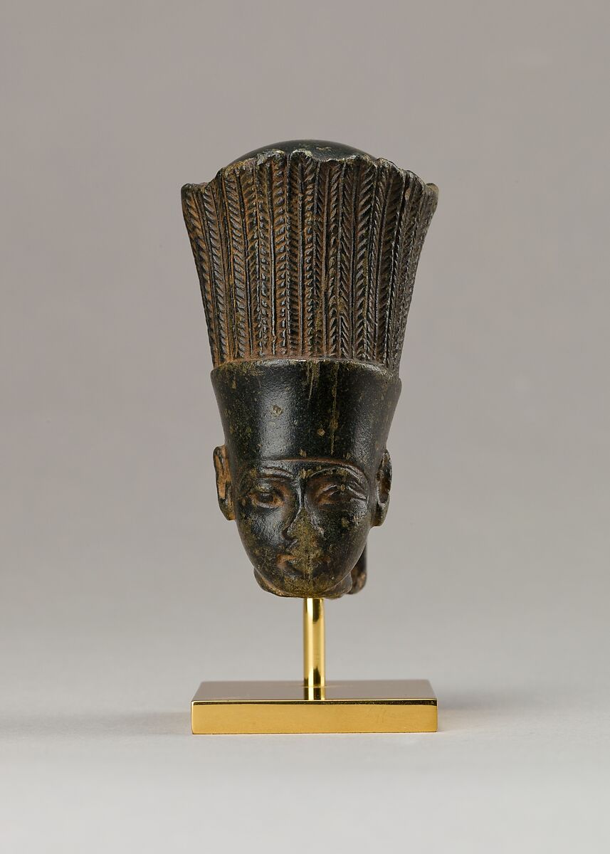 Head of Goddess Anuqet, Steatite