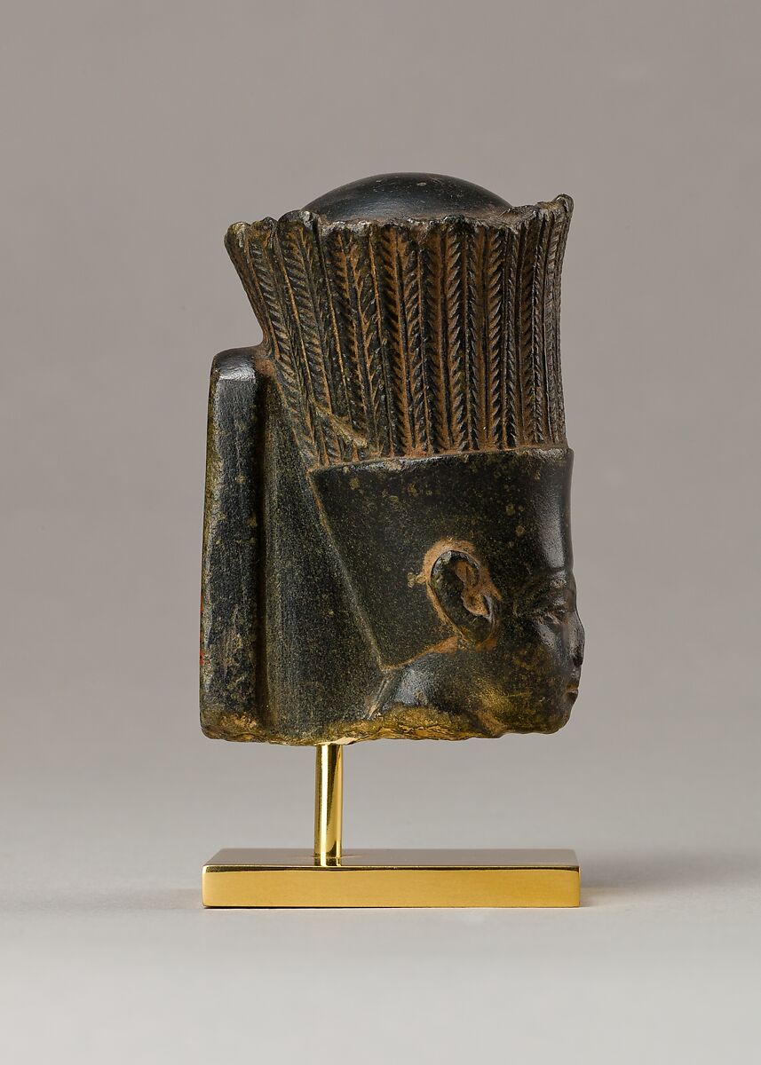 Head of Goddess Anuqet, Steatite