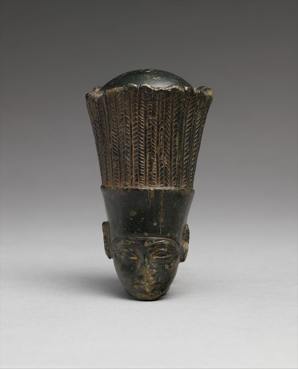 Head of Goddess Anuqet, Steatite