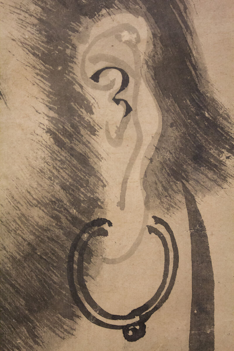 Bodhidharma (Daruma), Attributed to Kano Sanraku 狩野山楽 (Japanese, 1559–1635), Hanging scroll; ink on paper, Japan