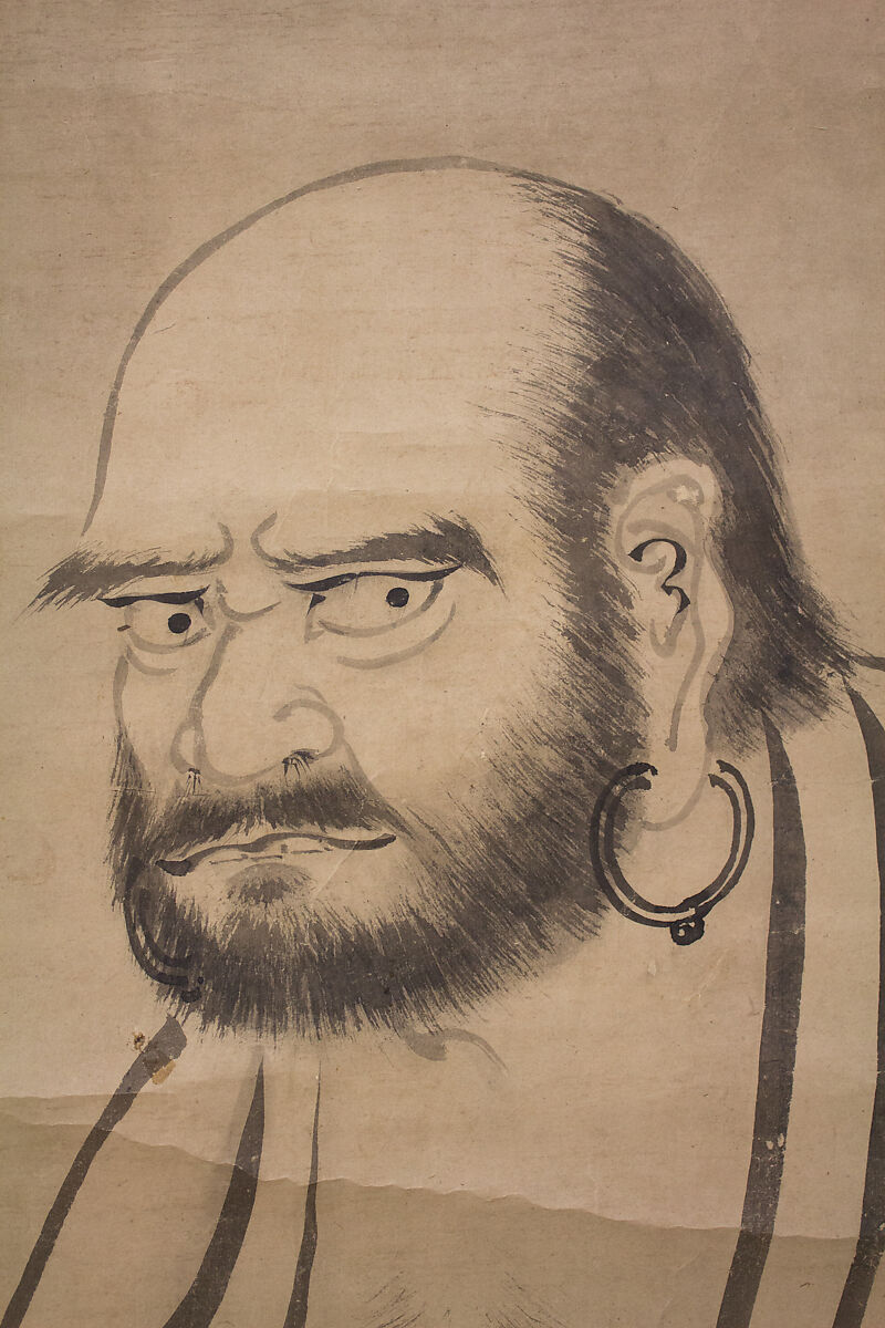 Bodhidharma (Daruma), Attributed to Kano Sanraku 狩野山楽 (Japanese, 1559–1635), Hanging scroll; ink on paper, Japan