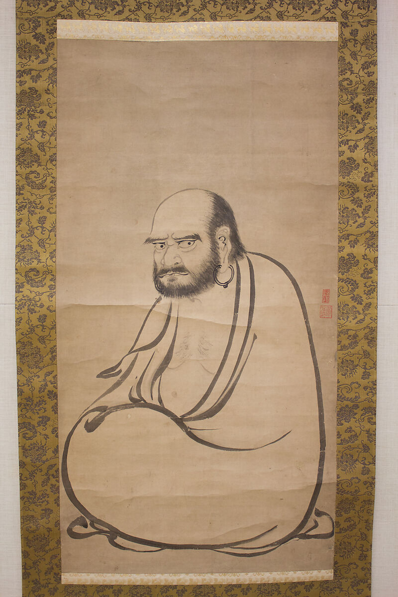 Bodhidharma (Daruma), Attributed to Kano Sanraku 狩野山楽 (Japanese, 1559–1635), Hanging scroll; ink on paper, Japan 