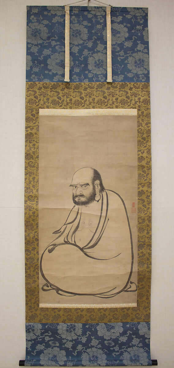Bodhidharma (Daruma), Attributed to Kano Sanraku 狩野山楽 (Japanese, 1559–1635), Hanging scroll; ink on paper, Japan